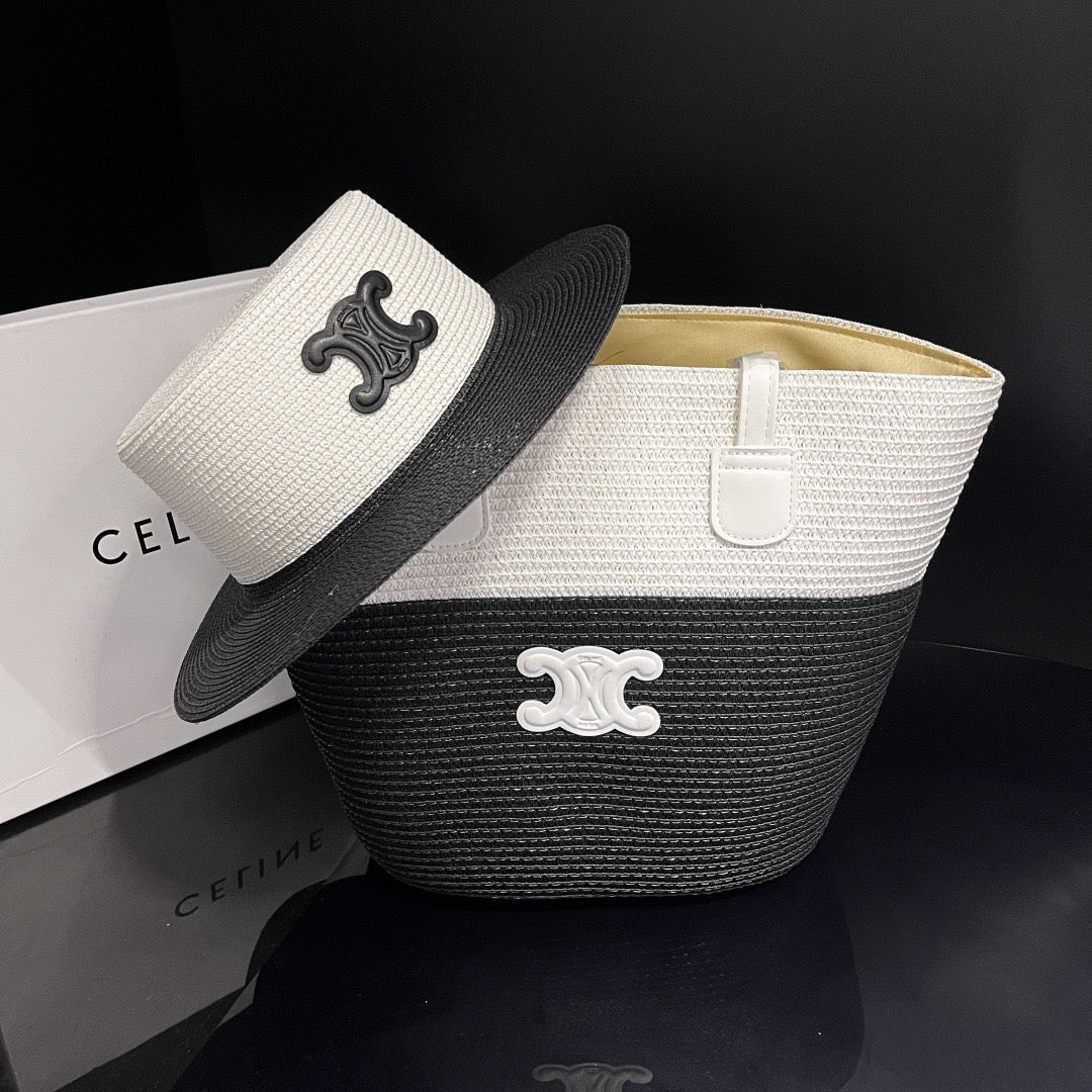Monochrome Elegance Hat & Tote Set (PREORDER)