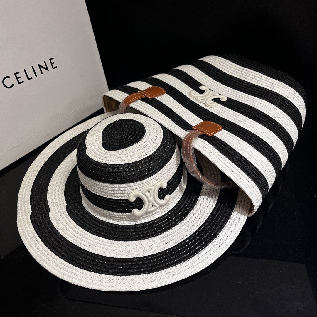 Timeless Stripe Monochrome Hat & Tote Set(PREORDER)