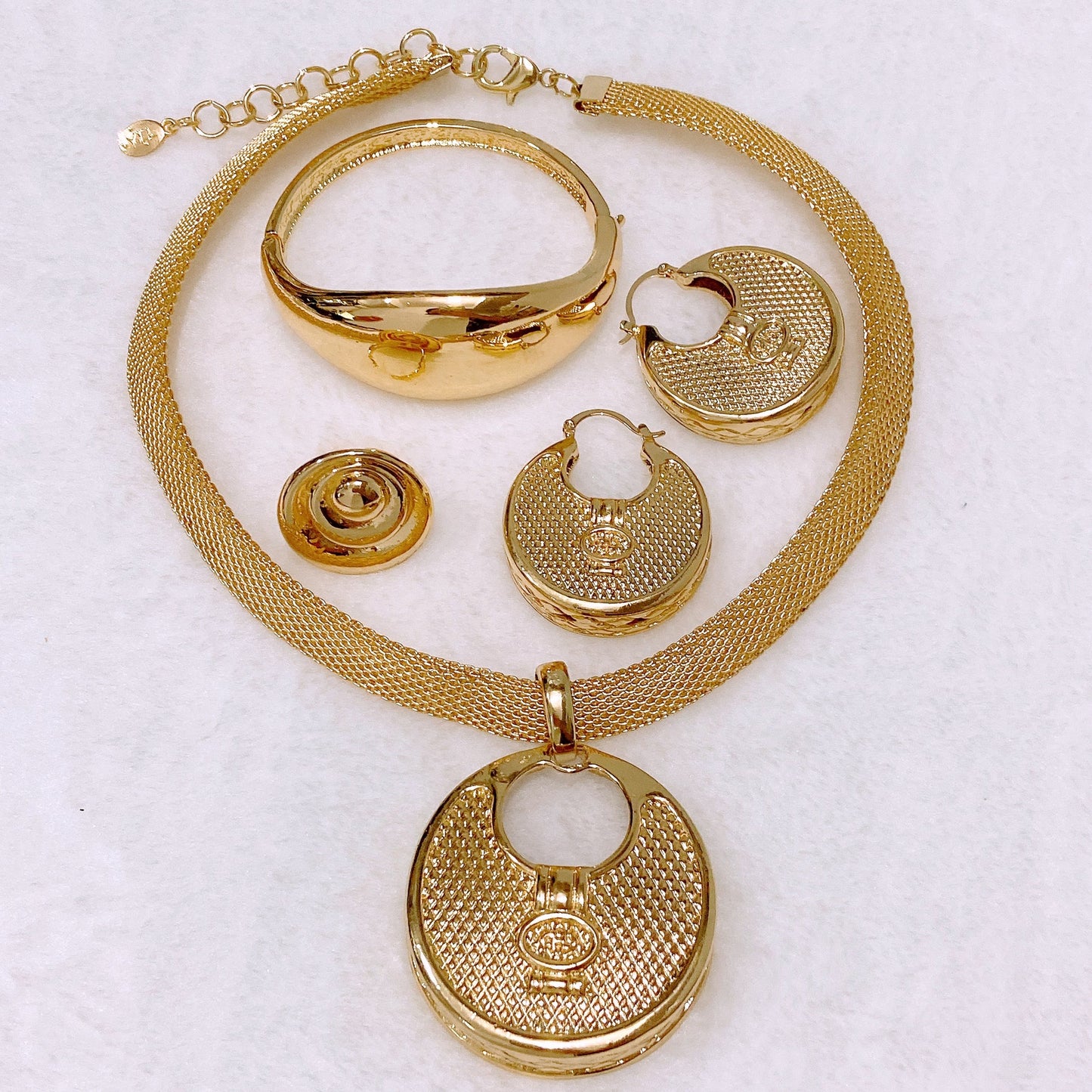 18K
Golden Medallion Hoop Set