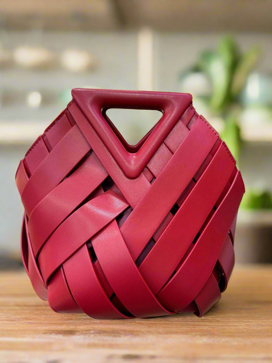FNDAZZLE Luxe Woven Geo Tote(RED)