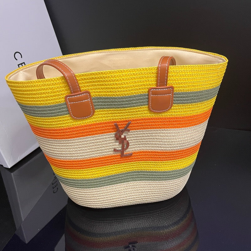 Yellow Glow Striped Hat & Tote Set (PREORDER)