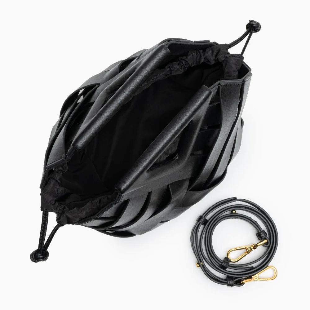 FNDAZZLE Luxe Woven Geo Tote(BLACK)