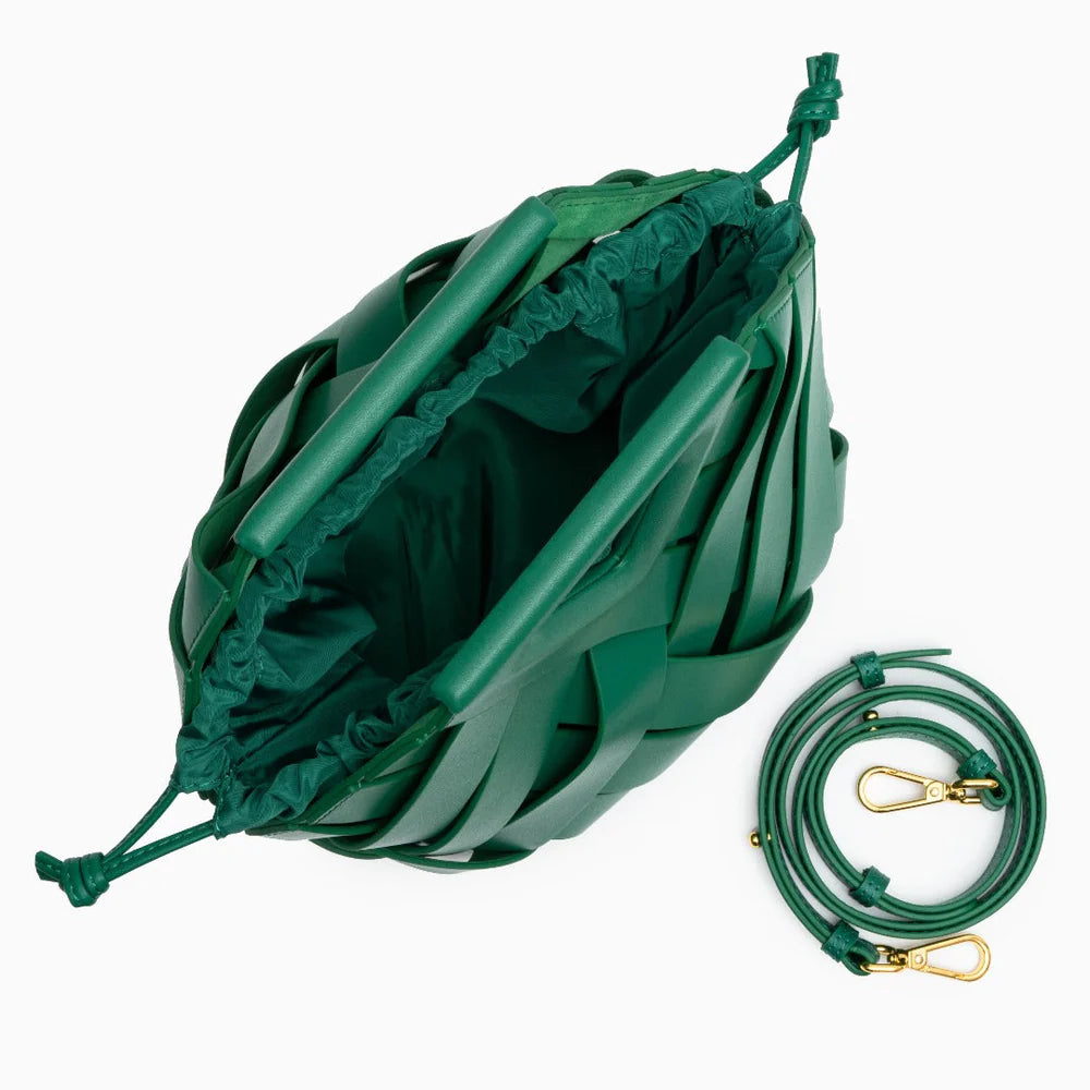 FNDAZZLE Luxe Woven Geo Tote(Green)