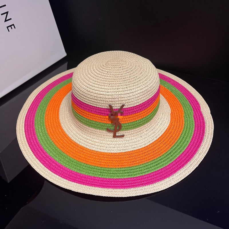 Tropical Vibes Neon Stripe Hat & Tote Set (PREORDER)