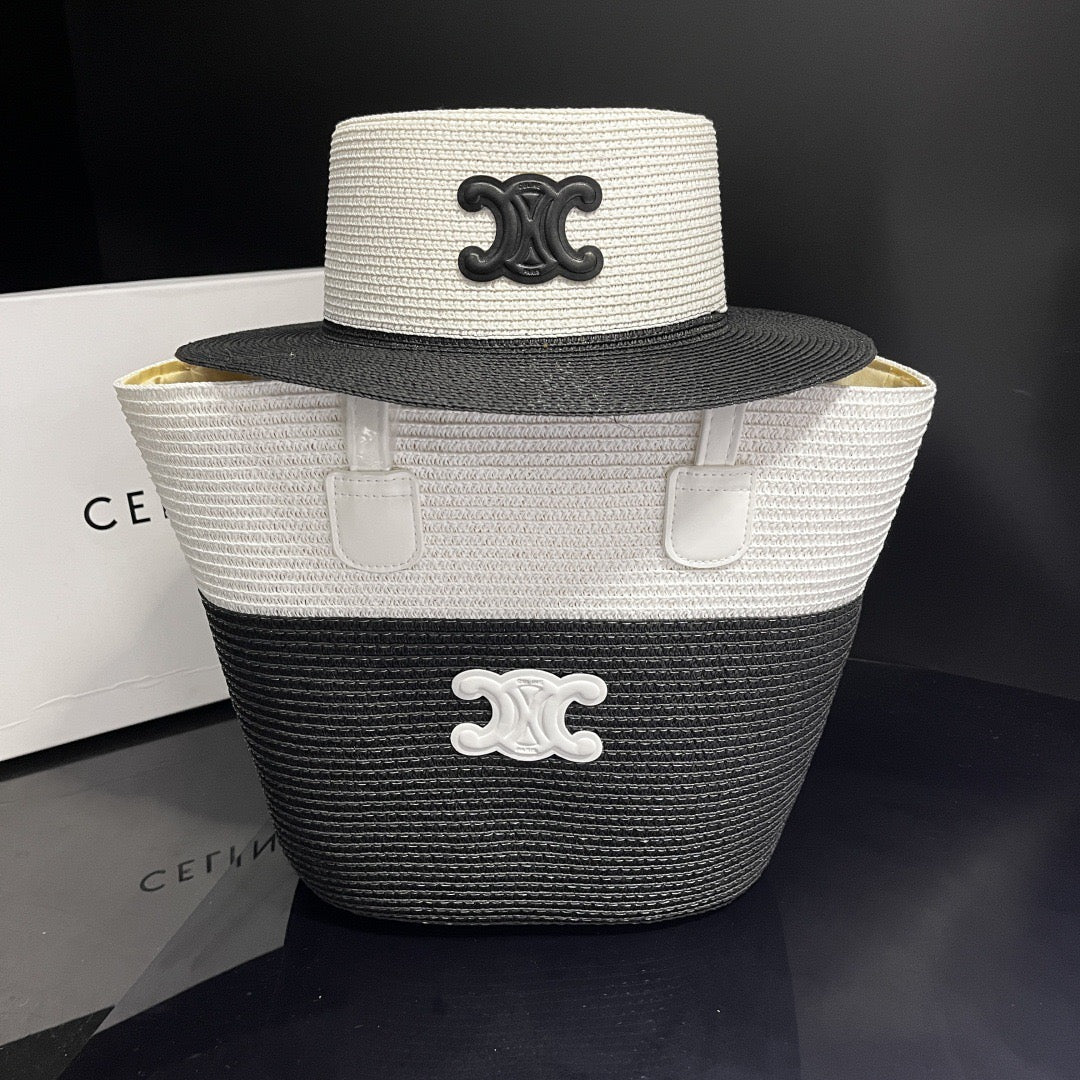 Monochrome Elegance Hat & Tote Set (PREORDER)