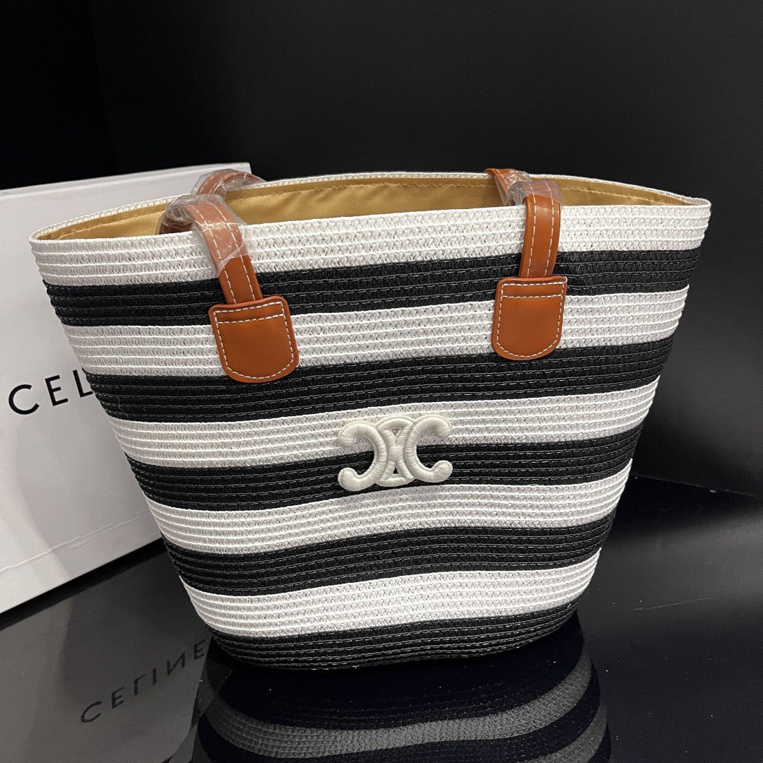 Timeless Stripe Monochrome Hat & Tote Set(PREORDER)