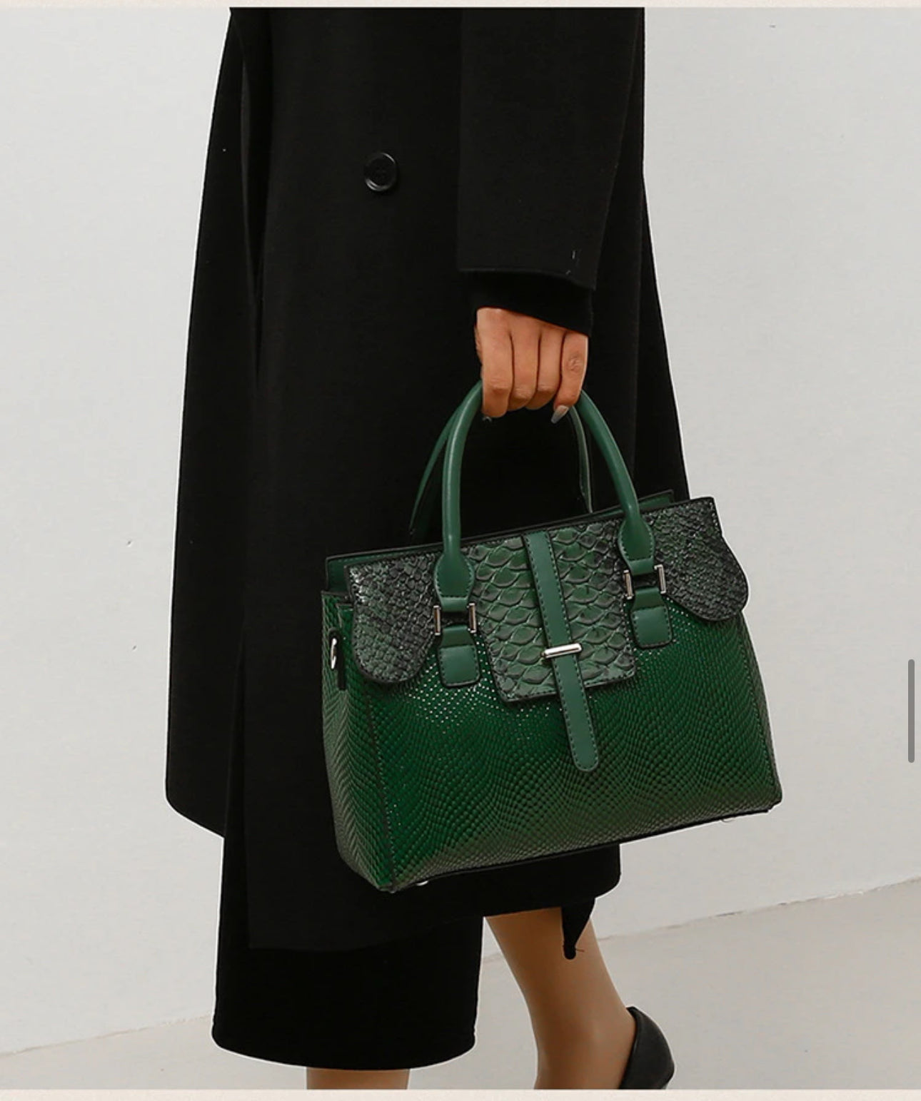 CROCODILE PATTERNS FASHION BAG(GREEN)