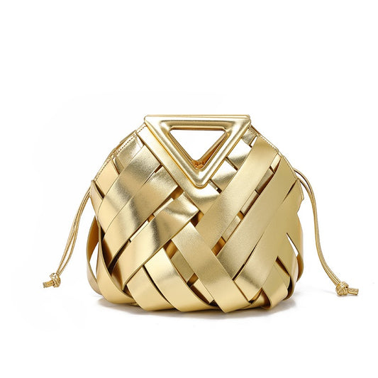 FNDAZZLE Luxe Woven Geo Tote(GOLD)