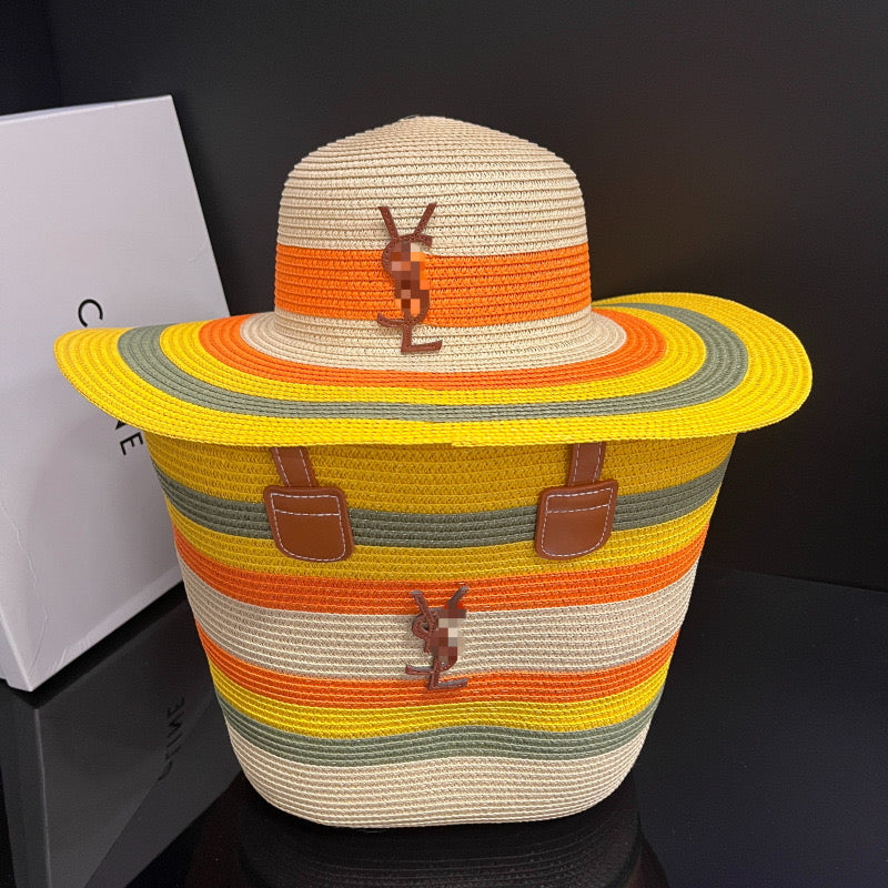 Yellow Glow Striped Hat & Tote Set (PREORDER)