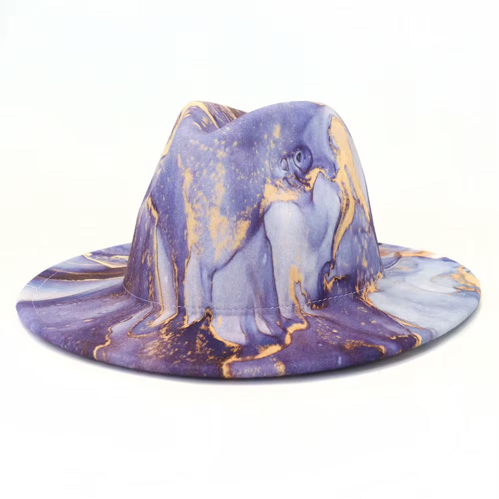 Purple Marble Safari Fedora