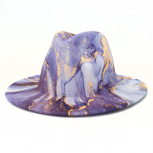 Purple Marble Safari Fedora