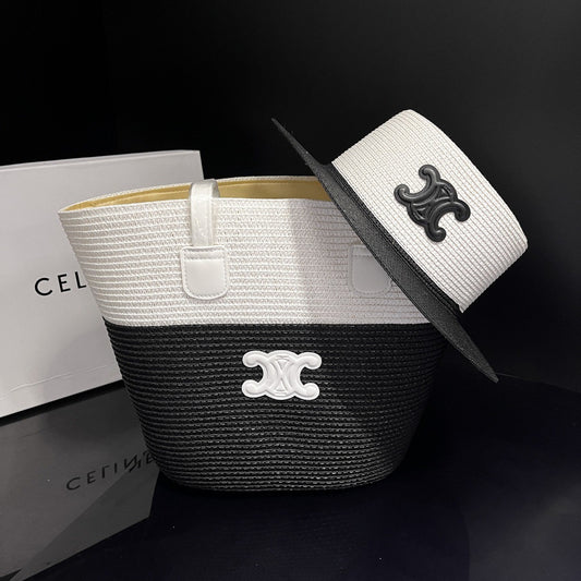 Monochrome Elegance Hat & Tote Set (PREORDER)