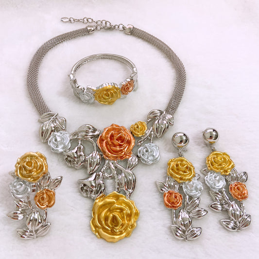 18K 
HIGH QUALITY GARDEN BLOOM LUXURY SET
