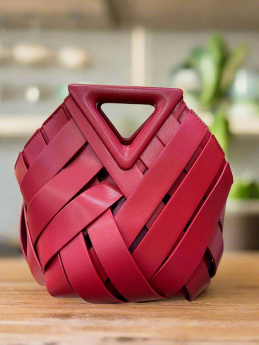 FNDAZZLE Luxe Woven Geo Tote(RED)