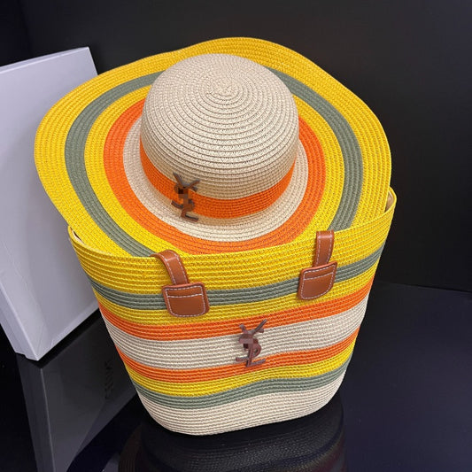 Yellow Glow Striped Hat & Tote Set (PREORDER)