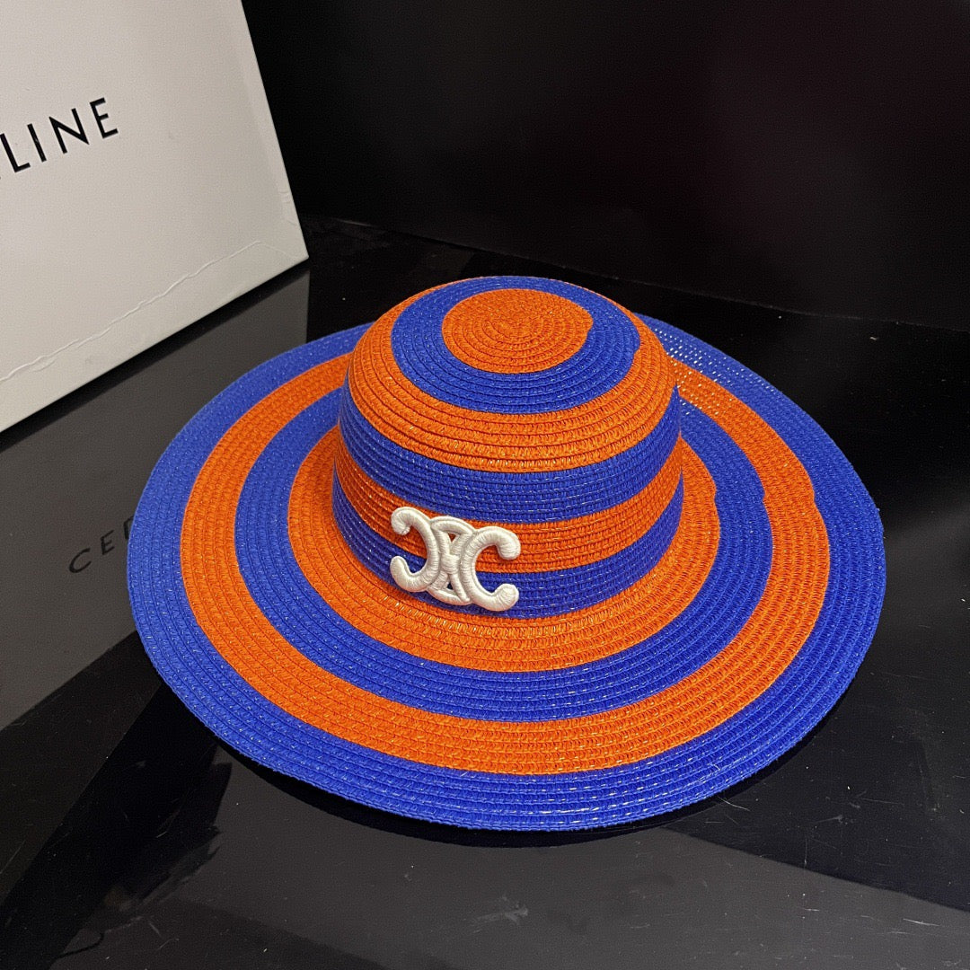 Electric Vibe Striped Hat & Tote Set(blue/orange)(PREORDER)
