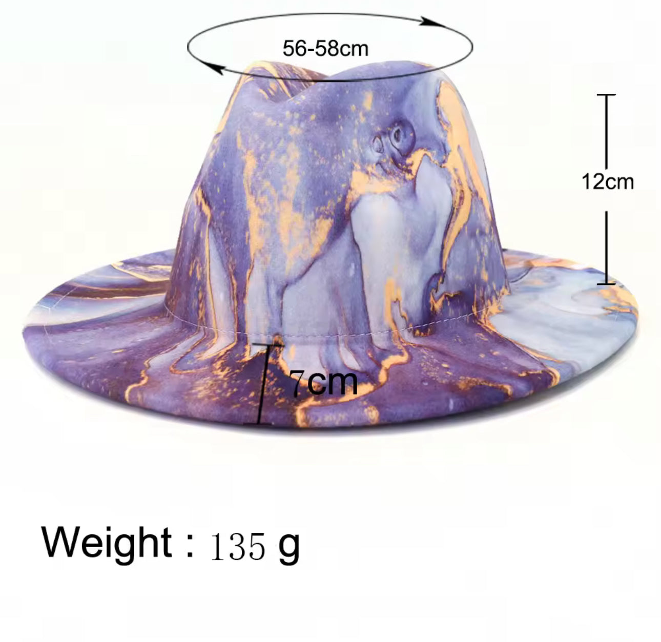 Purple Marble Safari Fedora
